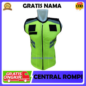 Rompi Security Dan Rompi Satpam Bahan Double Mesh Tebal Model Full Hijau Stabilo Terbaru