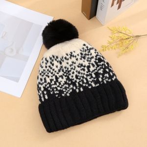 BHYJGD Đậm đặc Mũ len đan Chống gió Đàn hồi Mũ Pom Pom Thường ngày Ấm áp Mũ trùm đầu Mùa đông