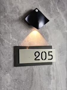 门牌 定制 Customized doorplate不锈钢门牌号家用入户门数字门贴高档店房号标识牌自粘