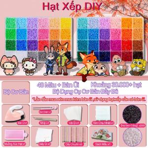 【Hạt Ghép DIY 2.6mm】Bộ Hạt Xếp Nhiều Màu Kèm Bảng Ghép + Bàn Ủi + Bộ Dụng Cụ Thủ Công Đồ Chơi Sáng Tạo Cho Bé