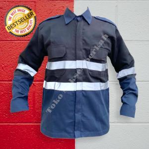 Seragam Safety - Baju Safety Lengan Panjang - Katelpak Wearpack kombinasi - Atasan Safety Kombinasi 2 Warna Kemeja two tone