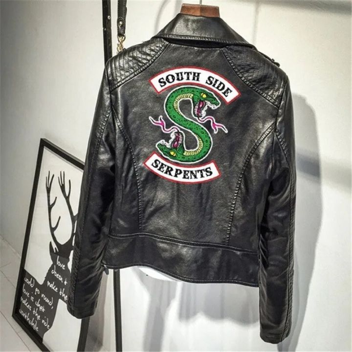 Jacket Riverdale Coat South Side Serpents Riverdale Southside PU Leather  Jackets Serpents Streetwear Leather Outwear Coat Women