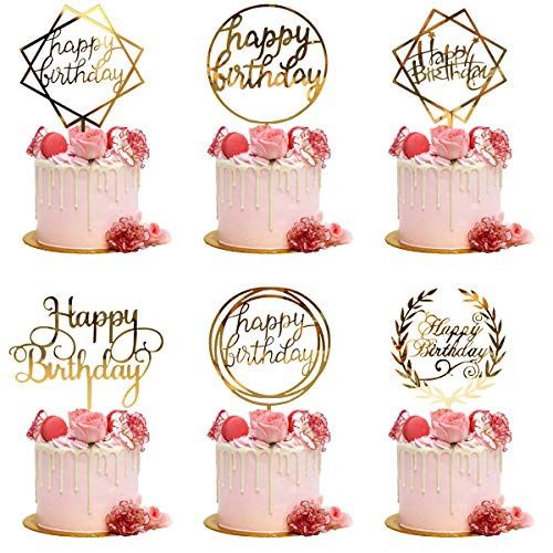 Happy Birthday Topper Acrylic Cake Topper Birthday Party Decorations ...