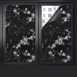 Stiker filem jendela rumah hitam Sticker Glass Jendela Anti UV Penolak Panas Untuk Privasi Ruangan