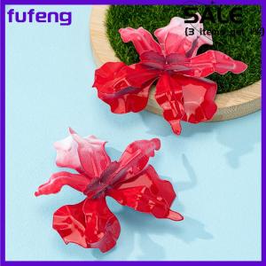 fufeng Pleated irregular Flower Earrings đối với phụ nữ retro thanh lịch thời trang Tính khí tai phụ kiện thời trang Wedding party Jewelry Quà Tặng