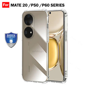 For Huawei P50 | P60 Pro | Mate 20 | Mate 20 Pro X Transparent Clear Shockproof Airbag Thicker TPU Case Back Cover