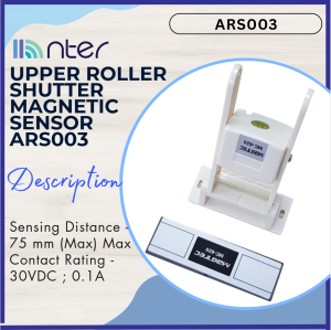 Security Wired Burglar Alarm Upper Roller Shutter Magnetic Magnet Sensor 75mm Sensing Max Detection Distance ARS003