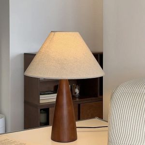 SIERWU Wooden Material Wood Table Lamp Simple Design Vintage Style Night Light Art Decoration Standing Lamp Bedroom Use