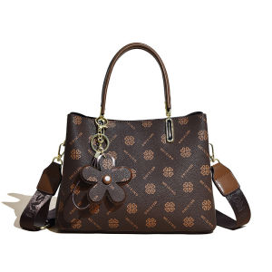 FE Jazz Fox Fashion All-Matching One Shoulder Bag Summer Womens Textured Tote Bag Elegant Middle-Aged Portable Crossbody Bag