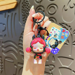 Creative Electroplating Devil Sleep Girl Keychain Cute Cartoon Colorful Doll Couple Bag Pendant Small Gift