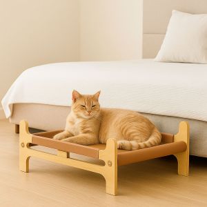 HGII ป้องกันความชื้น โซฟาเบดสำหรับสัตว์เลี้ยง ทนต่อการสึกหรอ ระบายอากาศได้ดี ที่นอนแมว ใช้งานได้จริง ถอดออกได้ คอนโดแมว ภายในอาคาร