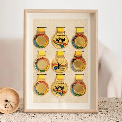 9 Slot Frame Medali Bingkai Medali Bingkai Dekoratif Tanda Gantung Maraton Frame
