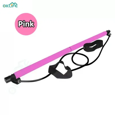 [OKLIFE. SG]Yoga Pull Rods Pull Rope Portable Pilates Bar Stick Kit Multifunctional Fitness Stick Pilates Stick Fitness Bar Tension Rope Men Women Training Bar