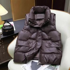 Down Cotton Vest Women 2026 New Autumn Winter Fashion Stand Collar All-Match Warm Sleeveless Waistcoat Jacket Ladies Female Tops2026