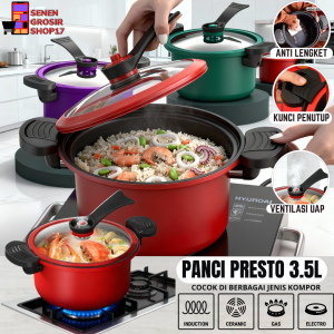 SN COD Panci Presto Teflon Pressure Cooker Pot Totipotent 3.5 Liter Anti Lengket