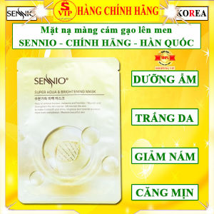 Mặt nạ vàng sennio hàn quốc mặt nạ cám gạo sennio chính hãng super aqua brightening mask nhau thai màng cám gạo màu vàng dưỡng ẩm trắng căng bóng da