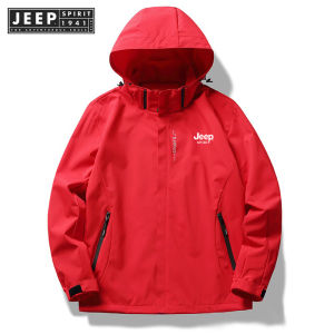 JEEP SPIRIT 1941 ESTD Mens New Spring and Autumn Casual Comfortable Outdoor Zipper Windproof Fashion Outdoor Mountaineering Windproof Motorcycle Jacket