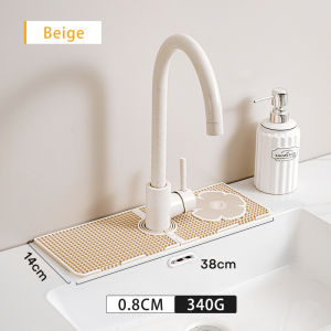 Vision Silicone Faucet Mat Pad Sakura Pattern Sink Splash Guard Faucet Draining Mat Soap Sponge Holder Bathroom Draining Pad Faucet Handle Drip Catcher Tray Non-Slip Soap Holder