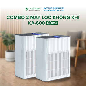 [Trả Góp 0%] Combo 2 Máy Lọc Không Khí Diệt Khuẩn UVC LED UVGREEN KA600 60m2 - Công Nghệ UVC LED Lõi Lọc HEPA H13 Bảo Hành 24 Tháng
