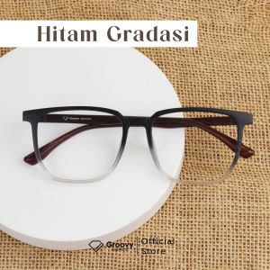 Groovy Eyewear - Kacamata Rayen Kotak Normal Minus Cylinder Blueray Antiradiasi Hp