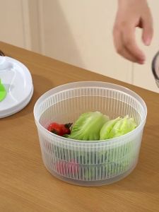 Salad Spinner Manual Vegetable Dehydrator Fruit Colander Food Drain Dryer Basket Pengering Sayur Buah