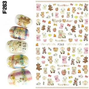 Sticker Dán Móng Tay Họa Tiết Hoạt Hình Gà Con Cute / Gấu Bear / Công Chúa / Chim Cánh Cụt / Hoa Văn Trung Hoa / Nails sticker Series F512