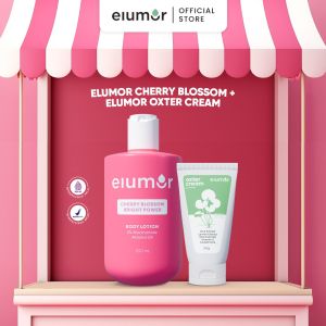 Elumor Body Lotion Bright Power 200ml Handbody Pemutih Badan Atasi Kulit Kering Kusam + Elumor Oxter Cream 30gr Krim Pemutih Ketiak Dan Selangkangan Underarm Brightening Cream
