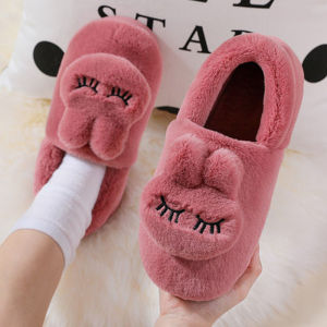 Free Shipping WomenS Cotton Slippers For Home Use Indoor CoupleS Thick-Soled Cotton Shoes Postpartum Shoes Plush Slippers For Home Use In Autumn And Winter