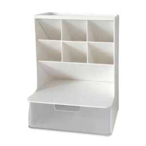 FDGFGG 6-Grid  Storage Drawers Stackable Design Oblique Insertion Oblique Pen Holder Multifunctional Solid Color Stationary Organizer Rack Office Supplies