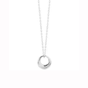BESFOME Minimalist Light Luxury Exquisite Elegant 18k Gold Plated Stainless Steel Non Tarnish Geometric Round Circle Pendant Clavicle Chain Necklace for Women