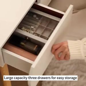 Dressing Table with LED Mirror and Drawer Bedroom Storage Desk Make Up Table Cosmetic Table Gift Girl