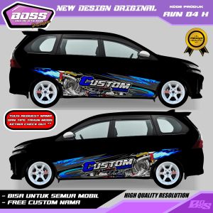 AVN 04 - STIKER DECAL MOBIL AVANZA ERTIGA BRIO TERIOS SIGRA CHEVROLET JAZZ SEDAN GRATIS TULIS NAMA