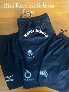 PAKET 40 Ribuan Dapat 5 PCS Celana Pendek Olahraga Pria Wanita Sablon Logo Bisa Pilih Atau Request Sablon Logo
