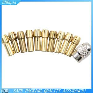 [COD] 11PCS lot Mini Drill Brass Collet Chuck for Rotary Tool 0.5-3.2mm Brass and Nut for Dremel Accessories Set