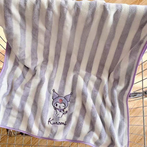 Kuromi Bath Towel Coral Fleece Better Absorb Water Than Pure Cotton Bath Towel Wash Face Cartoon Dry Hair Towel Sanrio Wholesale