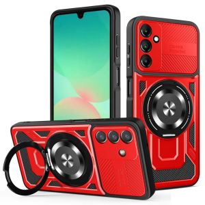 Casing For Samsung Galaxy A36 A56 5G A26 A16 A06 A25 A55 A35 A15 A05S A05 A13 A04S A33 A14 4G 5G 2025 Phone Case Kickstand Magnetic Camera Lens Ring Stand Armor Rotate Back Cover