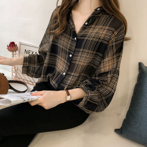 Korean Style Striped Shirt For Women Casual Long Sleeve Blouse  Tops