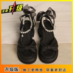 Free Shipping WomenS Summer Sandals Perfect For Outdoor Wear Casual And Versatile With A Bow Detail Chunky Heels And A Single-Strap Design Ideal To Pair With Dresses