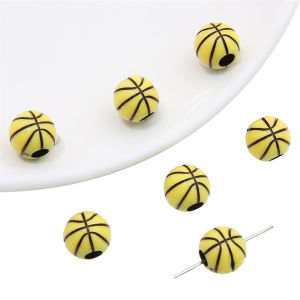 10-30Pcs Acrylic Baseball Basketball Tennis Ball Football Sport Beads Charm for Bracelet Necklace Keychain DIY Jewelry Craft Making