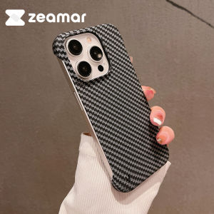 Frameless Carbon Fiber Texture Hard Case For iPhone 15 14 13 12 Mini 11 Pro 8 7 Plus X XR XS Max SE Slim Matte Shockproof Cover