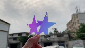 Star Shape Colorful Plexiglass Iridescent Acylic Stars With Hole For DIY KeychainCraftingPendantHome DecorationGift