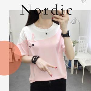 LH.friday เสื้อยืดสไตล์เกาหลีลายกระต่ายสุดน่ารัก มีหูกระดุกกระดิก มุ้งมิ้ง ใสๆใส่ได้ทุกวัย