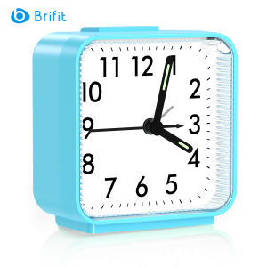 Brifit Clock Quartz Silent Alarm Clock 3x3 inch large dial Luminous hands Lighted buttons Snooze function suitable for the elderly
