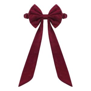 UUMIR Velvet Christmas Red Chair Bows Elastic Ribbon Gift Bows Big Bows Tie Back Elegant Burgundy Chair Sashes for Christmas Wedding Party Decoration