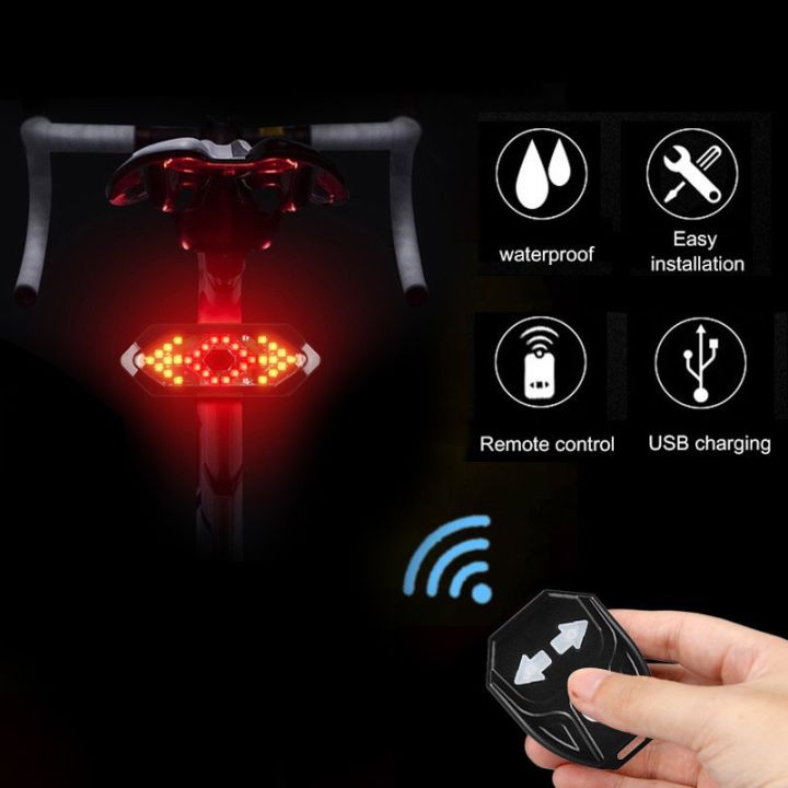 Digi-office KS-SF31 Bike Tail Light – LED Rechargeable With Turn Signals & Remote Control