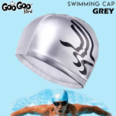 GOOGOO BIRD Waterproof Adult Swim Cap Man Woman Swimming Cap Head Cover Topi Renang Dewasa