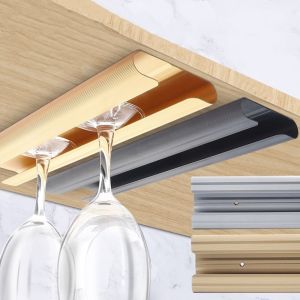 YIYU Hanging Upside Down Wine Glass Holder Aluminum Alloy Ventilation Upside Down Shelf Creative Rust-resistant Red Wine Cup Holder for Home