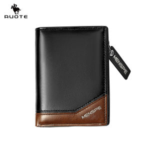 AUOTE Men Wallet RFID Card Case Safety Card Holder Anti-Theft RFID Blocking PU Leather Wallet Card Holder Coin Wallet Document Organizer Card Case with Zipper for Men & Women