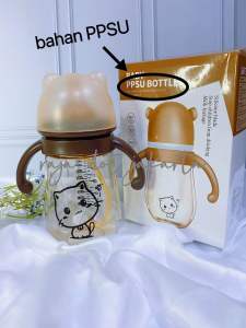 Botol susu PPSU KUCING 240ml atau 300ml warna nanogrey sudah bpa free.