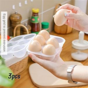 costel 3pcs 6 egg tray storage boxes Plastic egg storage boxes Egg preservation storage boxes